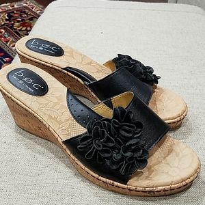 GUC Born Concepts Black Wedge Sandals 10